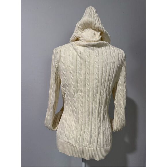L.L. Bean knit cardigan hooded zip front sweater S - Picture 7 of 8